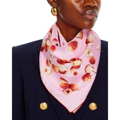 Ferragamo Lychee Bubblegum Silk Square Scarf One Size Multicolor